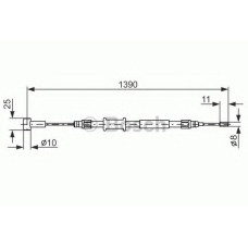 Трос, стоянкова гальмівна система BOSCH 1 987 482 213