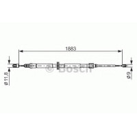 Трос, стоянкова гальмівна система BOSCH 1 987 482 302