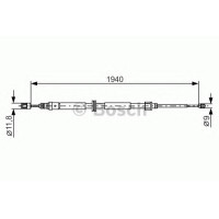 Трос, стоянкова гальмівна система BOSCH 1 987 482 325