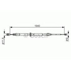 Трос, стоянкова гальмівна система BOSCH 1 987 482 325