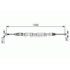Трос, стоянкова гальмівна система BOSCH 1 987 482 388