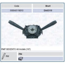 Вимикач на колонці кермового керування MAGNETI MARELLI 000043119010