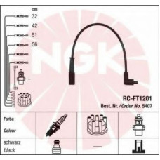 Комплект дротів запалювання NGK 5407