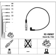 Комплект дротів запалювання NGK 7302