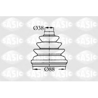 Комплект пильника, приводний вал SASIC 2873803