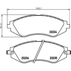 Комплект гальмівних колодок, дискове гальмо TEXTAR 2323401