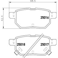 Комплект гальмівних колодок, дискове гальмо TEXTAR 2501601
