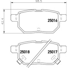 Комплект гальмівних колодок, дискове гальмо TEXTAR 2501601