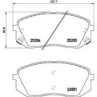 Комплект гальмівних колодок, дискове гальмо TEXTAR 2520501