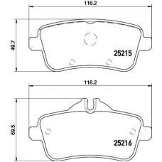 Комплект гальмівних колодок, дискове гальмо TEXTAR 2521501