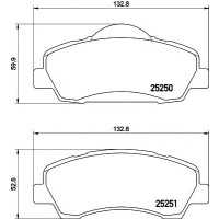 Комплект гальмівних колодок, дискове гальмо TEXTAR 2525001