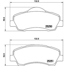 Комплект гальмівних колодок, дискове гальмо TEXTAR 2525001