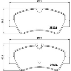Комплект гальмівних колодок, дискове гальмо TEXTAR 2560301