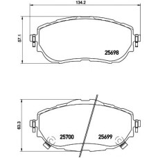 Комплект гальмівних колодок, дискове гальмо TEXTAR 2569801