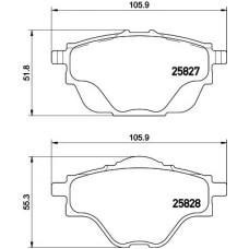 Комплект гальмівних колодок, дискове гальмо TEXTAR 2582701