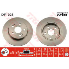 Гальмівний диск TRW DF1028