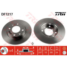 Гальмівний диск TRW DF1217
