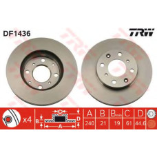 Гальмівний диск TRW DF1436