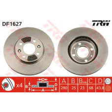 Гальмівний диск TRW DF1627