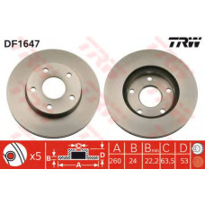 Гальмівний диск TRW DF1647
