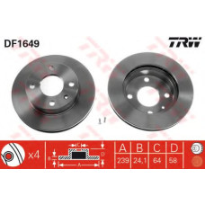 Гальмівний диск TRW DF1649