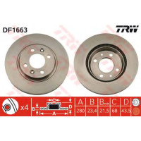 Гальмівний диск TRW DF1663