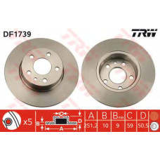 Гальмівний диск TRW DF1739