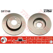 Гальмівний диск TRW DF1748