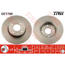 Гальмівний диск TRW DF1790