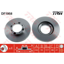 Гальмівний диск TRW DF1958