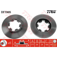 Гальмівний диск TRW DF1965