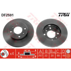 Гальмівний диск TRW DF2591