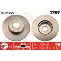 Гальмівний диск TRW DF2595S
