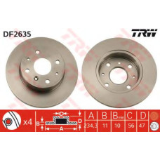 Гальмівний диск TRW DF2635