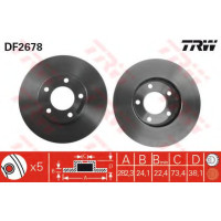 Гальмівний диск TRW DF2678