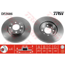 Гальмівний диск TRW DF2686