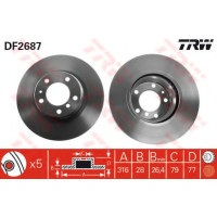 Гальмівний диск TRW DF2687