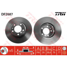 Гальмівний диск TRW DF2687