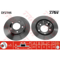 Гальмівний диск TRW DF2705