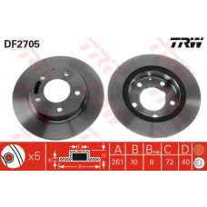 Гальмівний диск TRW DF2705