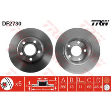Гальмівний диск TRW DF2730