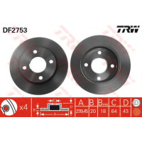 Гальмівний диск TRW DF2753