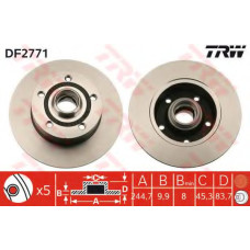 Гальмівний диск TRW DF2771