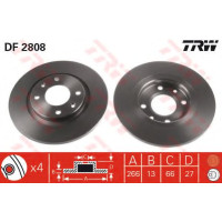 Гальмівний диск TRW DF2808