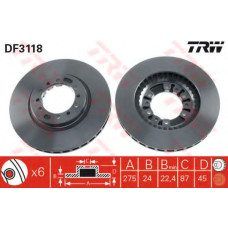 Гальмівний диск TRW DF3118