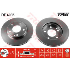 Гальмівний диск TRW DF4035