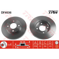 Гальмівний диск TRW DF4036