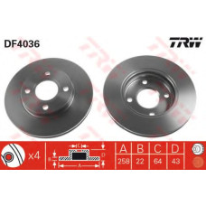 Гальмівний диск TRW DF4036