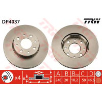 Гальмівний диск TRW DF4037