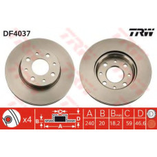 Гальмівний диск TRW DF4037